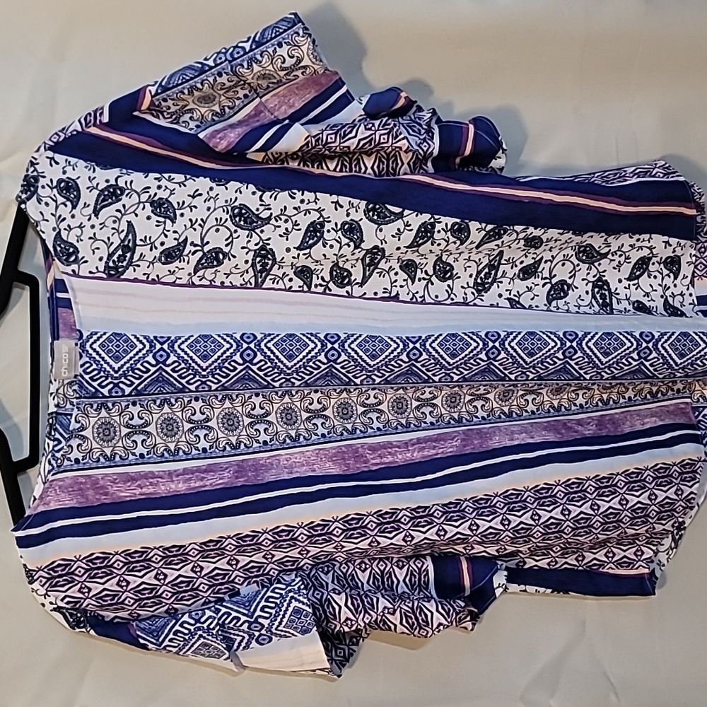 Chico Mixed-Print Flutter-Sleeve Top Sz1 (8) - image 2